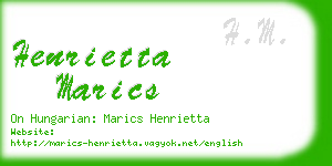 henrietta marics business card